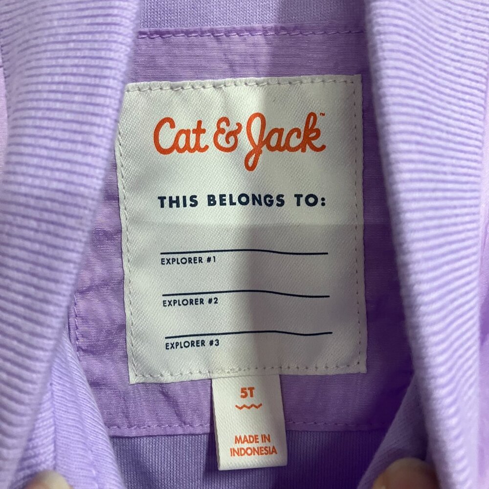 Cat & Jack Baby Toddler 5T Lavender Aviator Jacket Snap Front Long Sleeve Pocket - Picture 5 of 11